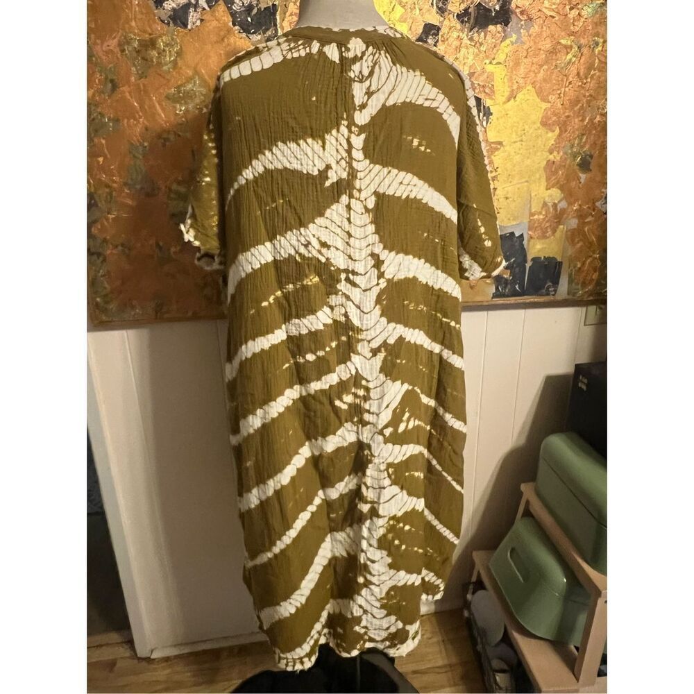 Young Fabulous & Broke YFB BOHEMIAN 100% Cotton Tie Dyed Maxi Kaftan Dress Resor - Picture 4 of 9